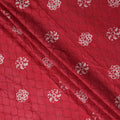 Red Crimson Chikankari Embroidered Cotton Voile 110cm