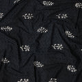 Black White Floral Embroidered Cotton Voile 110cm
