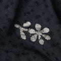 Black White Floral Embroidered Cotton Voile 110cm