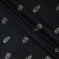 Black White Floral Embroidered Cotton Voile 110cm