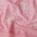 Baby Pink Embroidered Cotton Voile Fabric 110cm