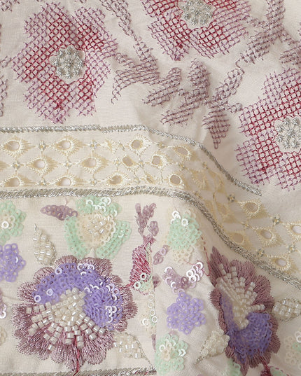 Ivory Cream Cotton Cotton Fabric 110cm