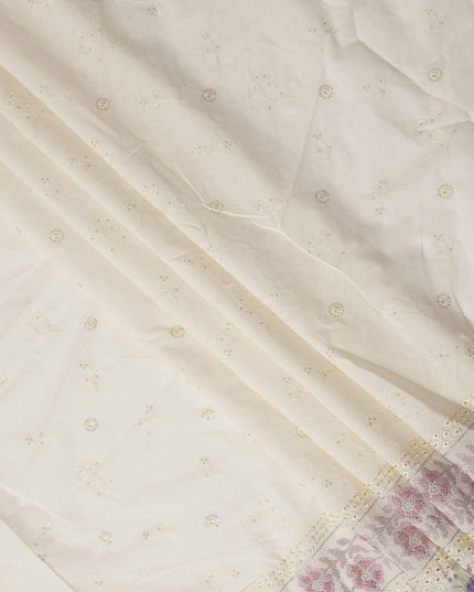 Ivory Cream Cotton Cotton Fabric 110cm
