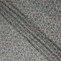 Grey Multicolor Floral Embroidered Cotton Voile 110cm