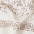 Ivory White Floral Embroidered Cotton Voile 110cm