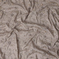 Taupe Grey Gold Floral Embroidered Voile 110cm