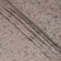 Taupe Grey Gold Floral Embroidered Voile 110cm