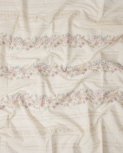 Ivory Cream Cotton Cotton Fabric 110cm