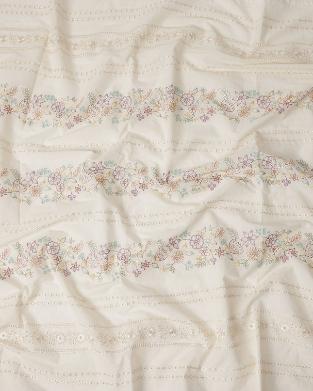 Ivory Cream Cotton Cotton Fabric 110cm