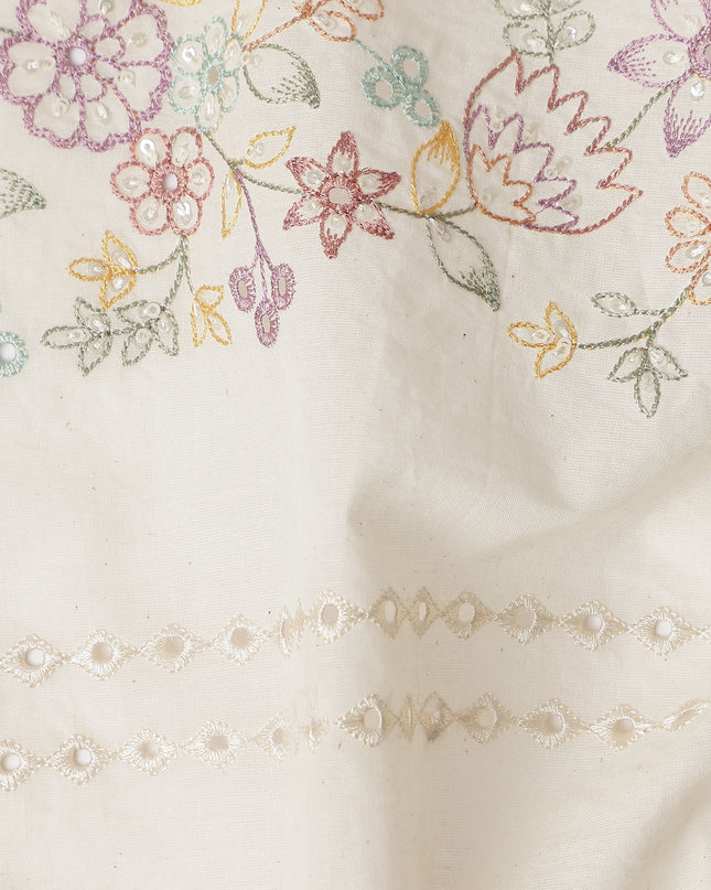 Ivory Cream Cotton Cotton Fabric 110cm