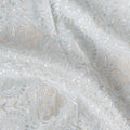 Ivory White Chikankari Sequin Voile Fabric 110cm