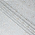 Ivory White Chikankari Sequin Voile Fabric 110cm