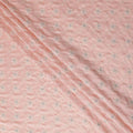 Salmon Pink Silver Floral Embroidered Voile 110cm