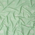 Mint Green Embroidered Cotton Voile Fabric 110cm