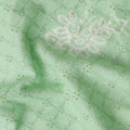 Mint Green Embroidered Cotton Voile Fabric 110cm