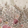 Ivory Floral Botanical Border Voile 140cm India