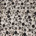 White Black Floral Embroidered Cotton Voile 110cm