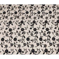 White Black Floral Embroidered Cotton Voile 110cm