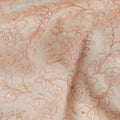 Blush Peach Pink Floral Embroidered Voile 110cm