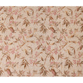 Peach Ivory Brown Botanical Embroidered Voile 110cm