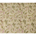 Beige Botanical Floral Embroidered Cotton Voile 110cm