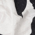 White Bold Black Floral Embroidered Voile 110cm