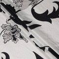 White Bold Black Floral Embroidered Voile 110cm