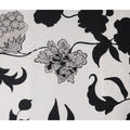 White Bold Black Floral Embroidered Voile 110cm