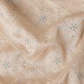 Peach Pink Silver Diamond Embroidered Voile 110cm