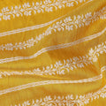Mustard Yellow Stripe Embroidered Cotton Voile 110cm