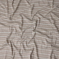 Taupe Beige Stripe Embroidered Cotton Voile 110cm