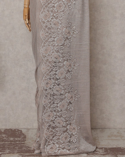 Moss Green Paisley French Chantilly Lace Saree