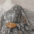 Sage Olive Green Paisley French Chantilly Lace Saree