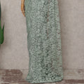 Mint Green Floral French Chantilly Lace Saree