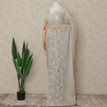 Beige French Metallic Chantilly Lace Saree