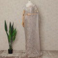 Pink French Metallic Chantilly Lace Saree