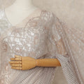 Pink French Metallic Chantilly Lace Saree
