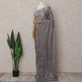 Gunmetal Grey Chantilly Lace Saree - D31689