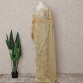 Antique Gold Chantilly Lace Saree - D31667