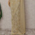 Antique Gold Chantilly Lace Saree - D31667