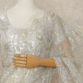 Green French Metallic Chantilly Lace Saree