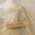 Gold French Metallic Chantilly Lace Saree