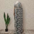 Black French Metallic Chantilly Lace Saree