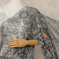 Black French Metallic Chantilly Lace Saree