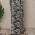 Black French Metallic Chantilly Lace Saree