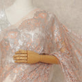 Peach French Metallic Chantilly Lace Saree