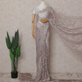 Silver Grey French Chantilly Lace Saree