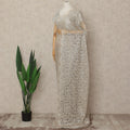 Silver French Metallic Chantilly Lace Saree