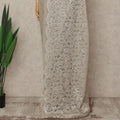 Silver French Metallic Chantilly Lace Saree