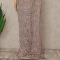 Beige French Metallic Chantilly Lace Saree